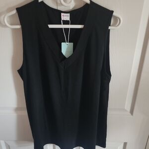 Elegant Black V-Neck Tank Top